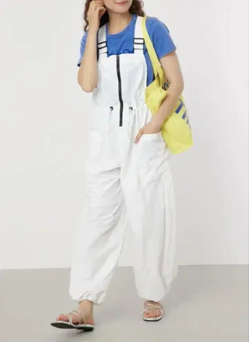 로데오 크라운 허리 셔링 나일론 살로펫 화이트