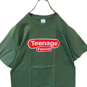 Teenage Fanclub 로고 티셔츠 올리브 그린 TFC 구제 의류