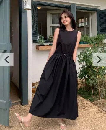 벌스데이 바쉬 허리 마크 드로스트 롱 원피스