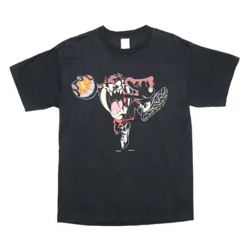 90s 타즈마니안 데빌 티셔츠 양면 프린트 루니툰 XL 블랙