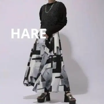 HARE 포토 콜라주 스커트 완판 색상 블랙