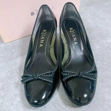 DIANA 다이애나 펌프스 블랙 일본제 22.5 리본