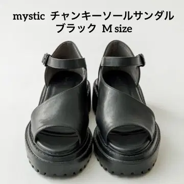 인기 상품 mystic 청키 솔 샌들 통굽 블랙 36 미스틱