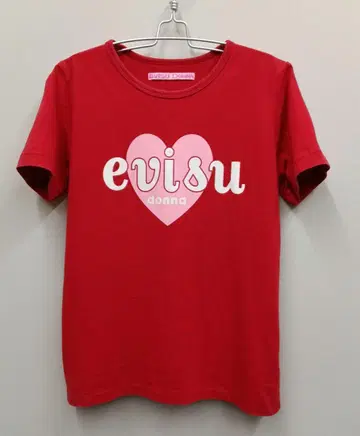 에비수 evisu donna 빨간색 하트 티셔츠