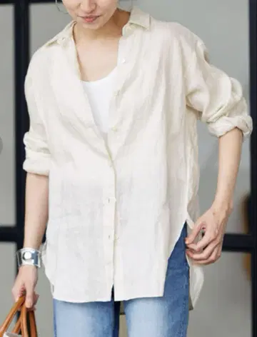 새상품급 프레임워크 프렌치 린넨 레귤러 카라 셔츠