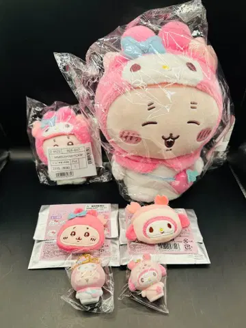 치이카와 산리오 봉제 인형 마스코트 등 마이멜로디 게 6종 세트