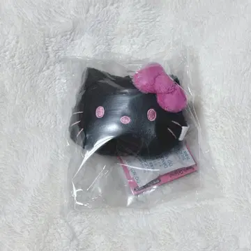 산리오 헬로키티 페이스 모양 마스코트 홀더 카오 핑크 블랙 블랙