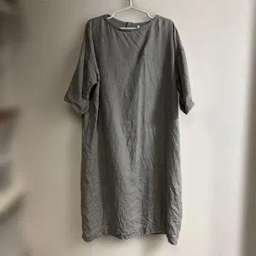 무인양품 그레이 반팔 롱 원피스 루즈한 실루엣