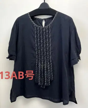 HIROKO BIS 그랑 프릴 블랙 반팔 상의 13호 AB