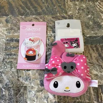 마이멜로디 리본 포함 키링 키티 마이멜로디 헤어 클립