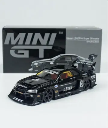 MINIGT 1/64 LB ER34 슈퍼 실루엣 스카이라인 블랙