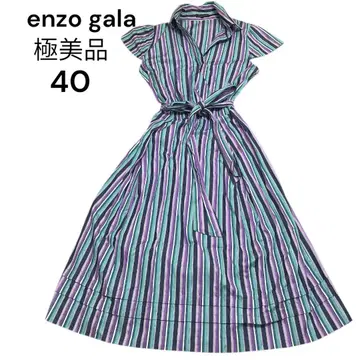 엔조가라 enzo gala 스트라이프 셔츠 원피스 40 리본 포함