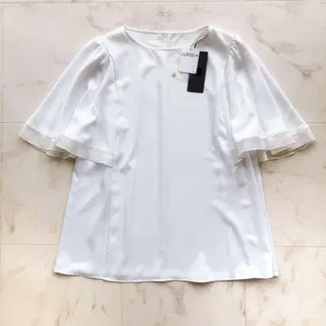 PLST 조젯 시어 플레어 슬리브 블라우스 택 포함 새상품