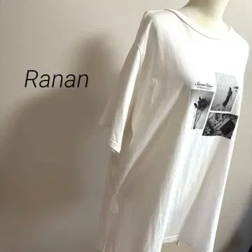 Ranan 오버 사이즈 포토 프린트 티셔츠 WHITE 3L