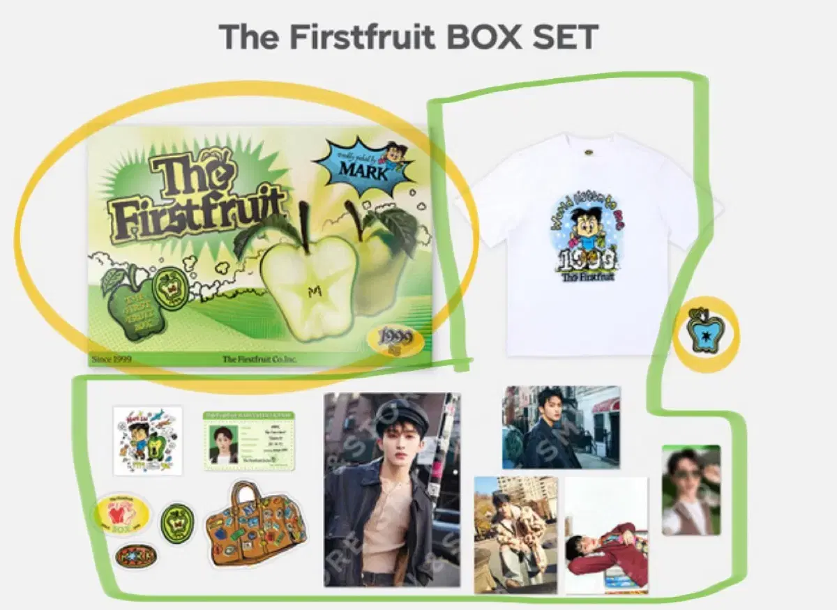 Mark the firstfruit box buncheol badge t-shirt box