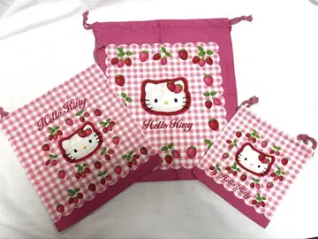 Sanrio 산리오 헬로키티 복조리 딸기 무늬 1999년 미사용