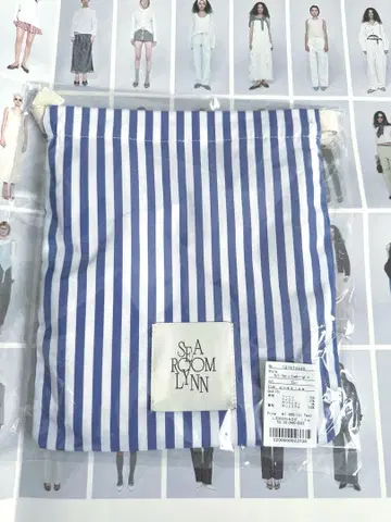 searoomlynn 복조리 스트라이프 블루 파우치
