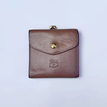 IL BISONTE 일비종떼 가죽 두겹 지갑 가마구치 타입 브라운