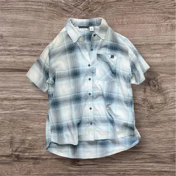 L.L.Bean 반팔 셔츠 블루 계열 체크 아웃도어 새상품급