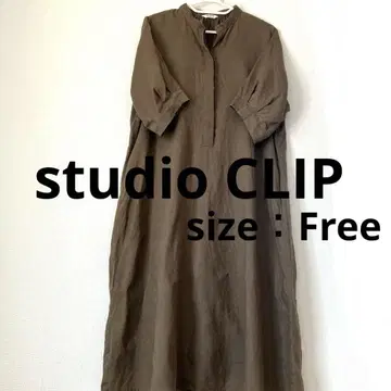 studio clip 린넨 100% 턱 스키퍼 원피스