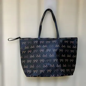 새상품급 PVC 리본 무늬 숄더 토트백 타마미 와타나베