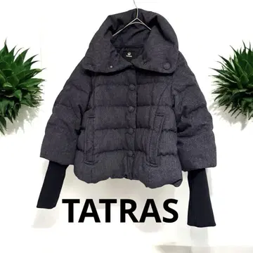 TATRAS 타트라스 다크 그레이 다운 자켓 울 소매 리브 절개