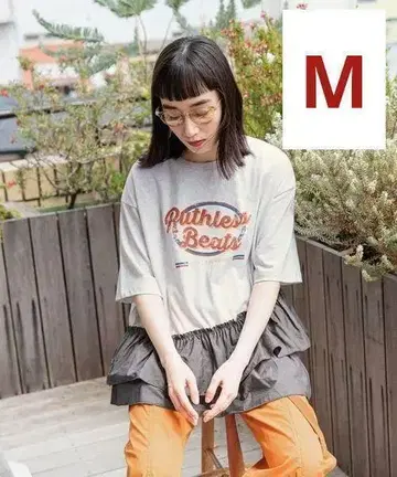 니코앤드 천 콤비 프릴 락 티셔츠 라이트 그레이 (M)