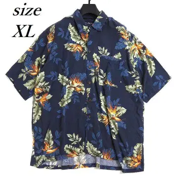 90s nautica 노티카 보타니컬 무늬 레이온 반팔 셔츠 XL