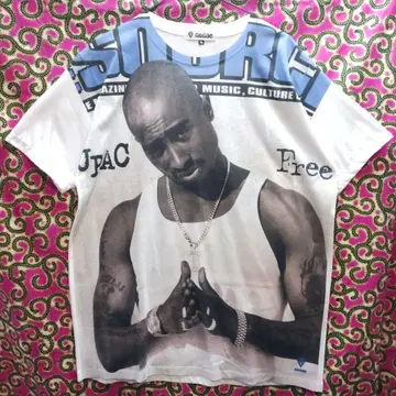 2Pac 그래픽 티셔츠 화이트