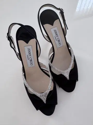 JIMMY CHOO 블랙 글리터 샌들 36