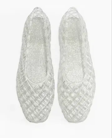 H&M 메쉬 플랫 슈즈 37 완판 주얼리 펌프스