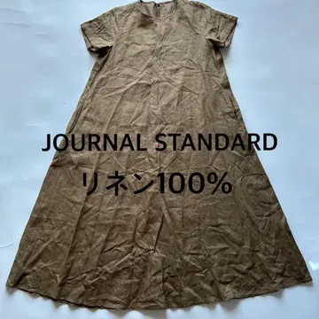 저널 스탠다드 린넨 100% 반팔 원피스 롱 A 라인
