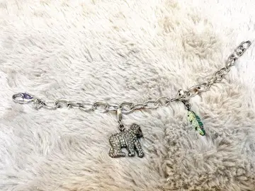 SWAROVSKI 체인 팔찌 고릴라 & 리프 참 20cm