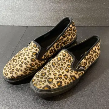 VANS 레오파드 무늬 퍼 슬립온 22.5cm