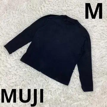 무인양품 MUJI 둥근넥 티셔츠 모크넥 긴팔 블랙 M 사이즈