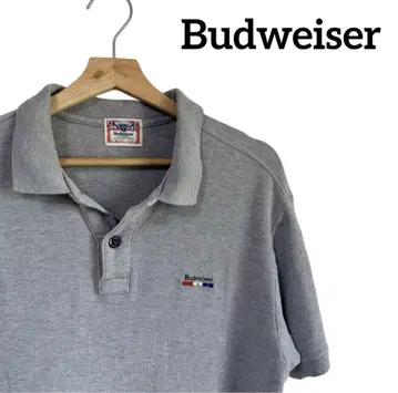 Budweiser 버드와이저 피케 셔츠 남성용 그레이 반팔 셔츠