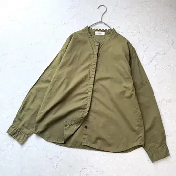 tukuroi 산 밸리 삼각형 카라 셔츠 블라우스 M 카키 그린