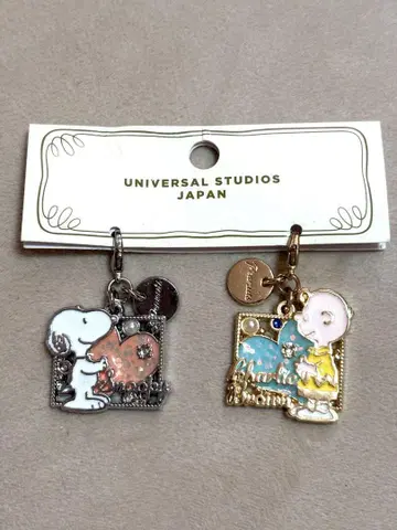 USJ 한정 스누피 페어 참 키링 2개 세트