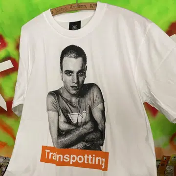 XL 새상품 Trainspotting 영화 트레스포 화이트 무비 티셔츠