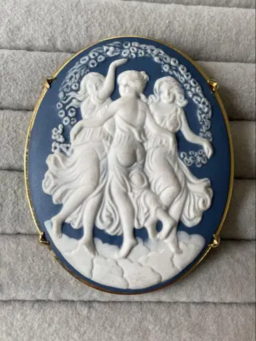 빈티지 빅 카메오 브로치 펜던트