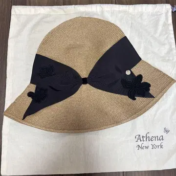 Athena New York 밀짚모자 베이지/블랙