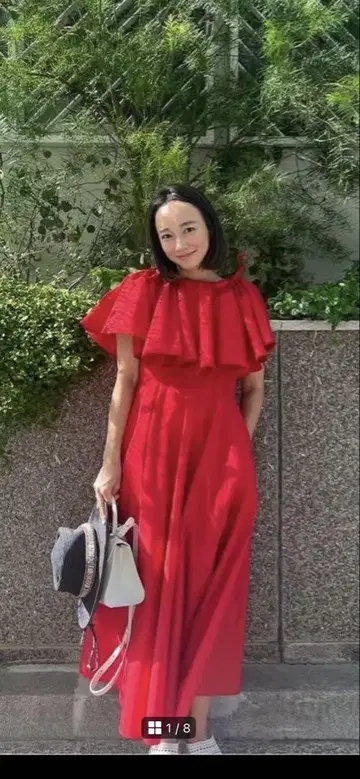 rosymonster 멀티 웨이 케이프 원피스 레드 새상품