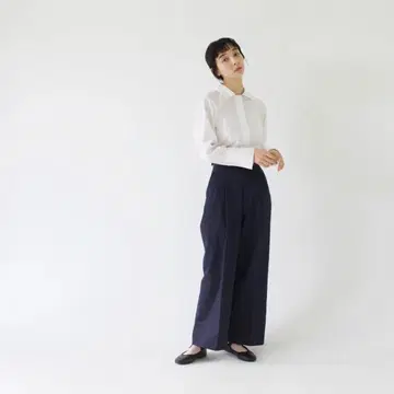 foufou 아저스트 와이드 팬츠 2턱 네이비 1
