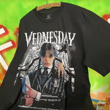 XL 새상품 Wednesday 해외 드라마 블랙 아담스 패밀리 티셔츠