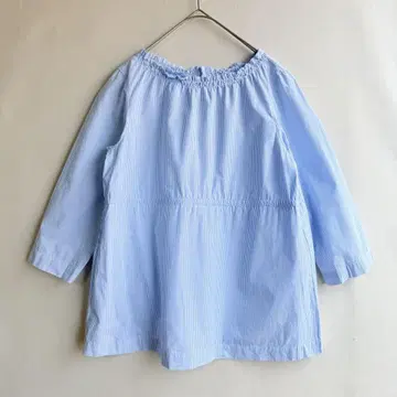 새상품급 일본제 마린프랑세즈 여성용 블라우스 블루 스트라이프 7부