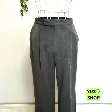센세오브플레이스 와이드 팬츠 스트레이트 M 그레이 플리츠