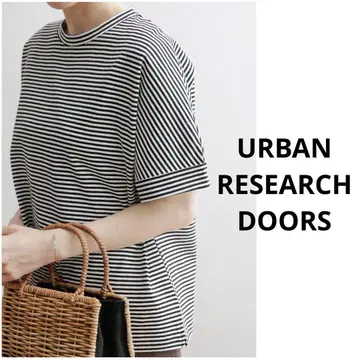 URBAN RESEARCH DOORS USA 코튼 롤 슬리브 티셔츠