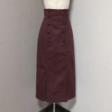 라그나 문 버튼 타이트 스커트 보르도