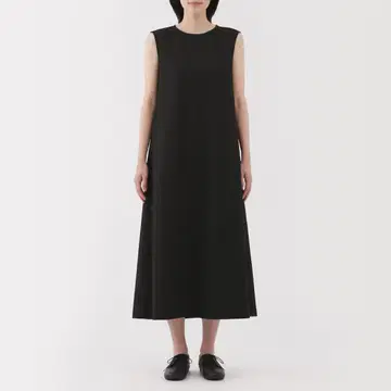 무인양품 바람이 통하는 스트레치 축구 슬리브리스 원피스 블랙