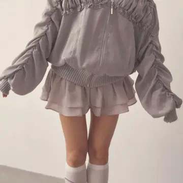 누디 시폰 스커트